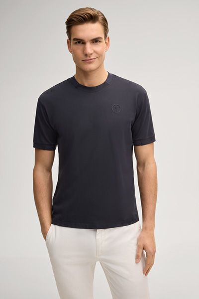 Mascotte Dallacio Dunkelblaues T-Shirt aus Baumwollmischung mit Rundhalsausschnitt