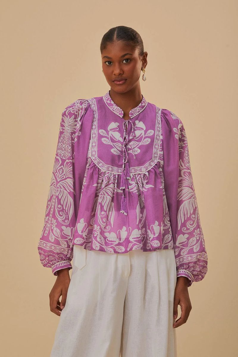 Langärmelige Bluse mit Blumenmuster
