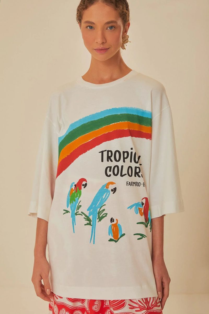 Tropical Colors Oversized Grafik T-Shirt