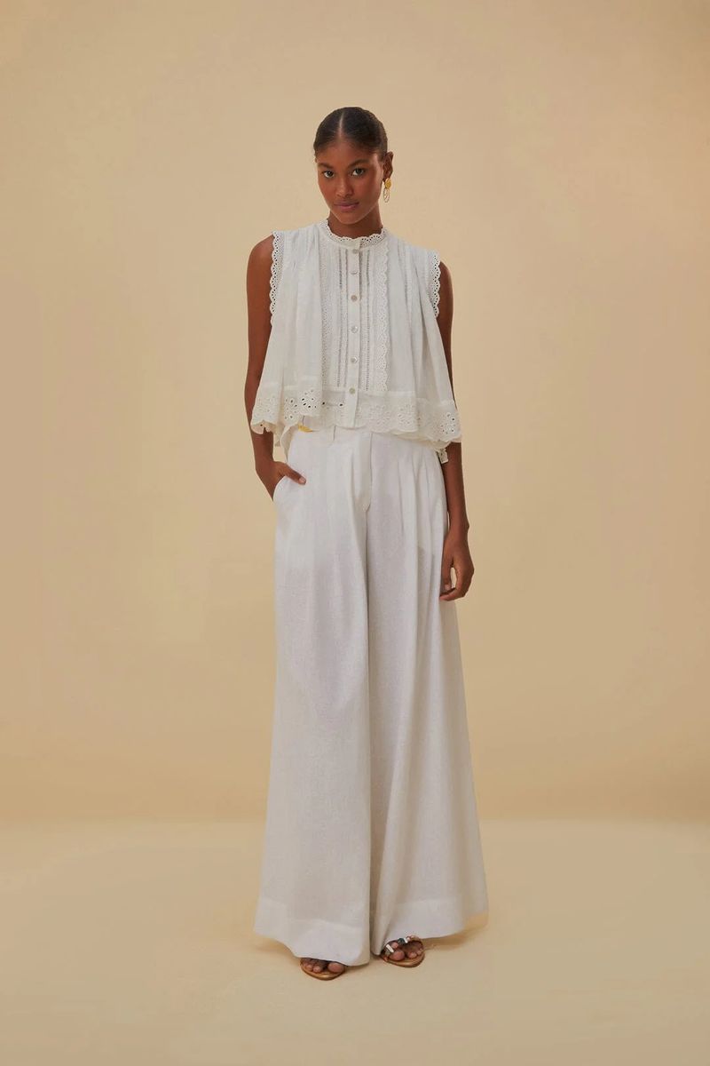 Elegante weite Leinenhose