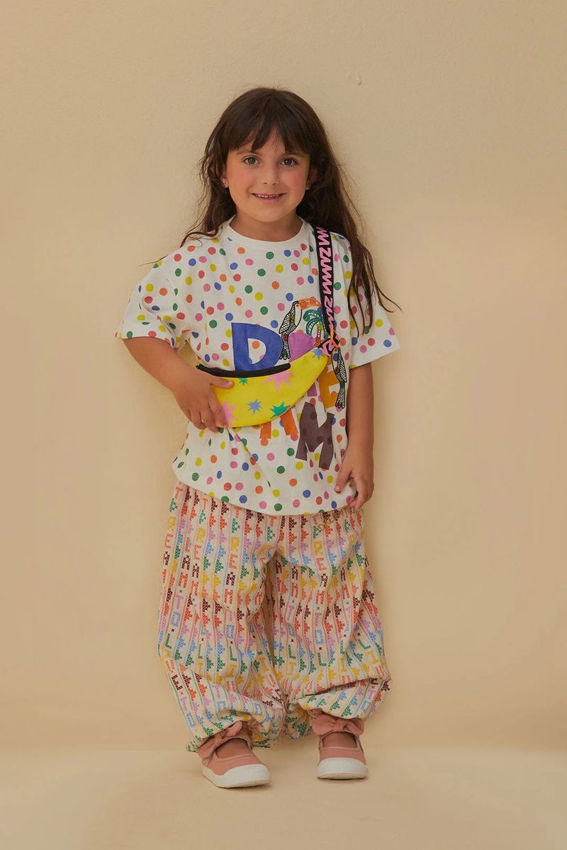 Bunte Kinder Haremshose aus Leinenmischung