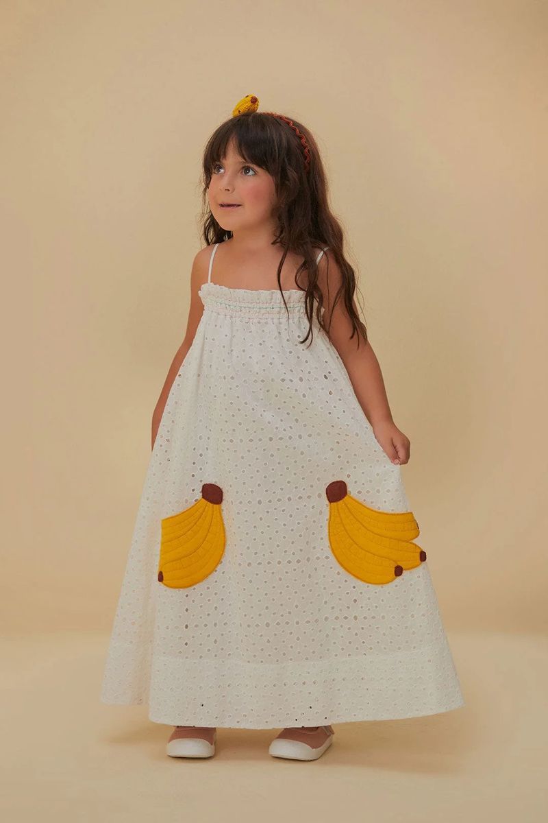 Verspieltes Bananen-Taschen-Sommerkleid für Kinder