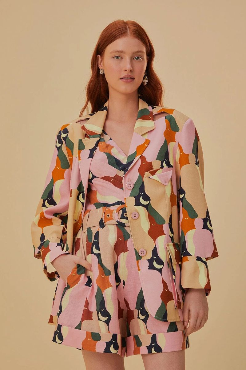 Mehrfarbiger Cut Out Blazer