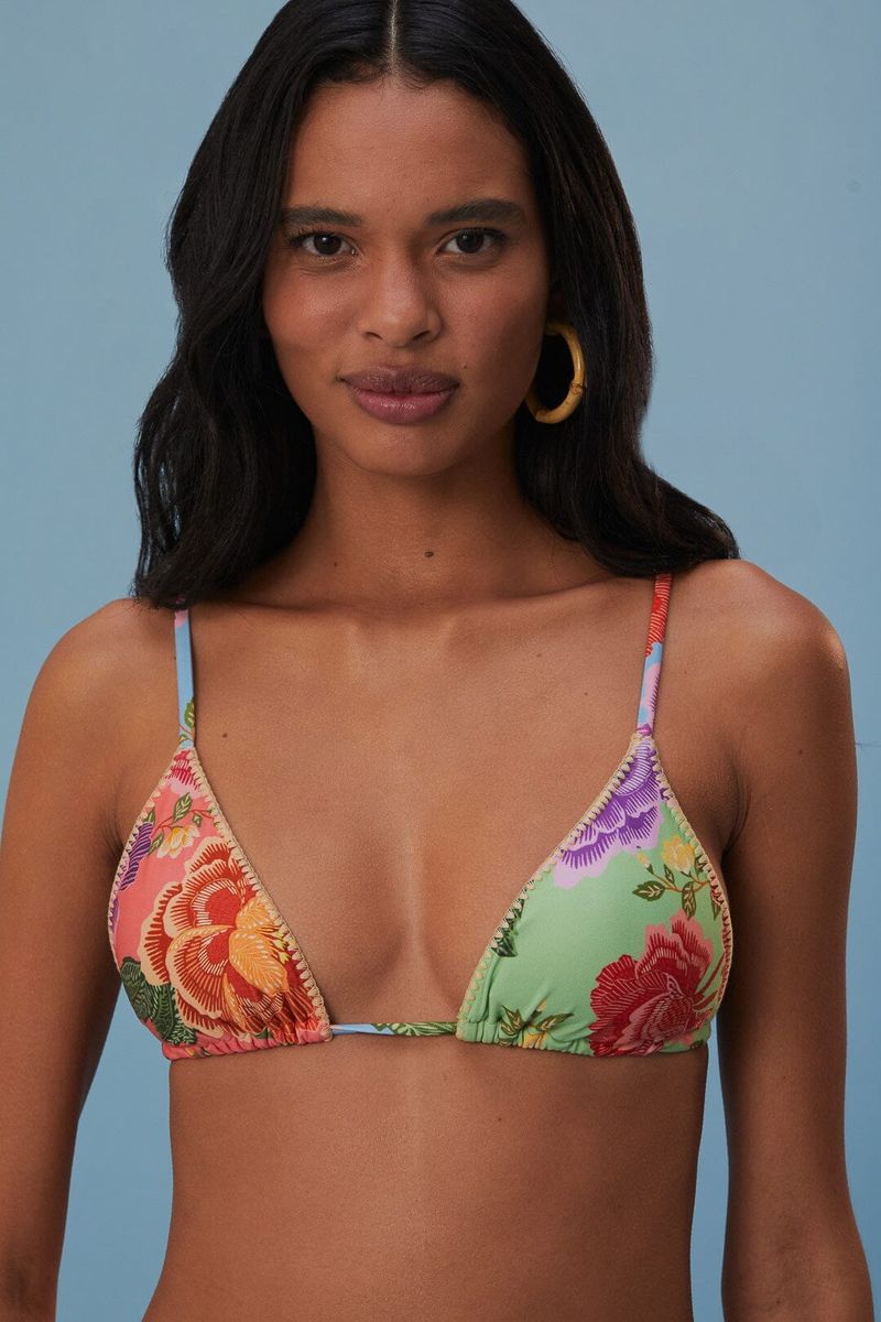 Triangle Bikini-Top mit Blumendruck