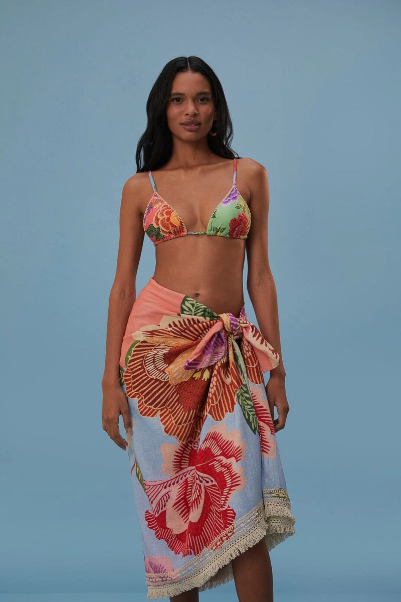 Baumwoll-Sarong-Tuch mit Blumendruck