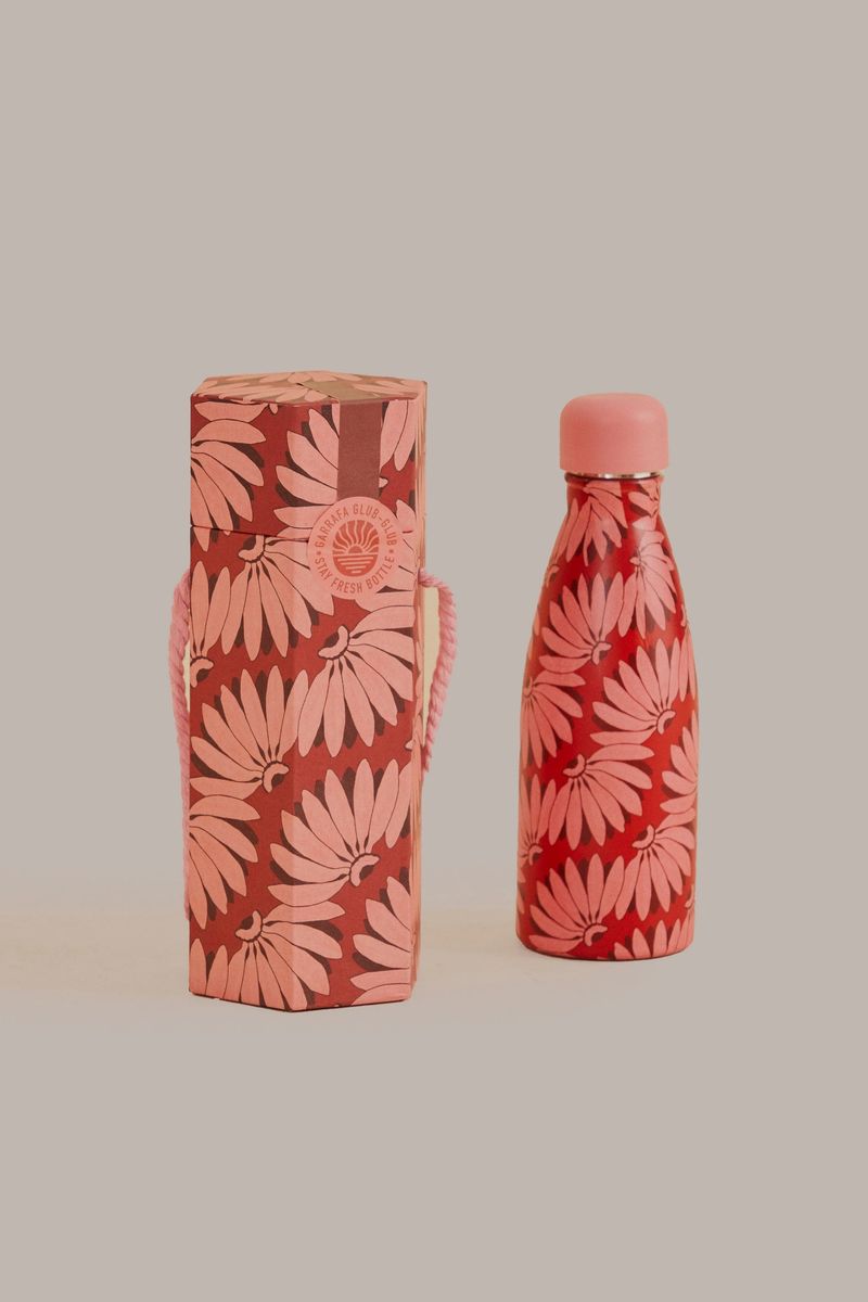 Frischhalteflasche mit Blumenmuster