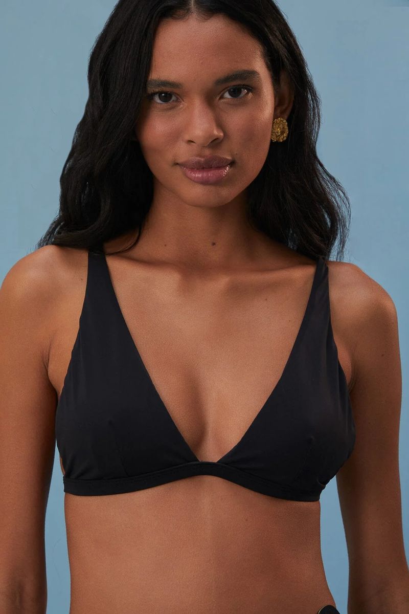 Klassisches schwarzes Triangel-Bikini-Top