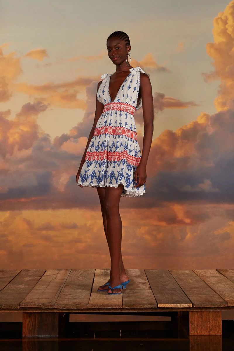 Verspieltes Mini-Kleid mit Grafikfischen