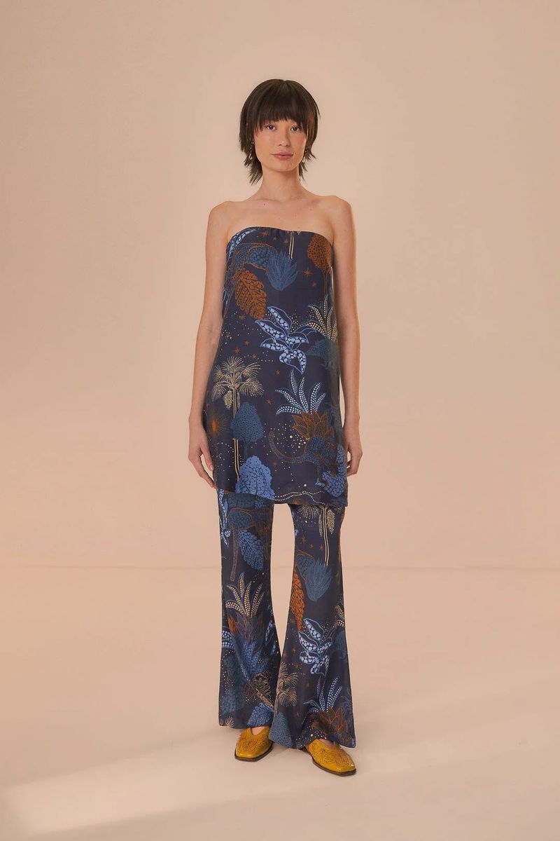 Ausgestellte Hose mit Dschungelprint
