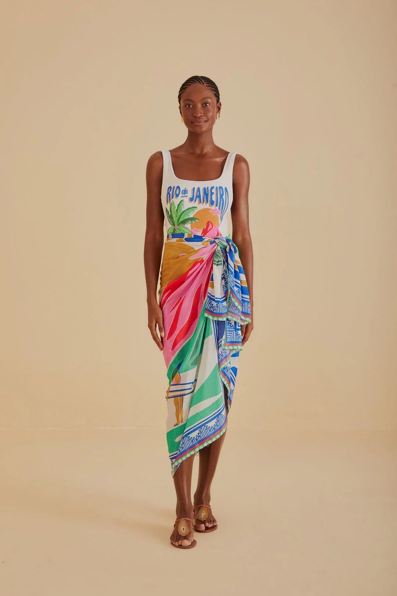 Rio de Janeiro Print Leinen Sarong