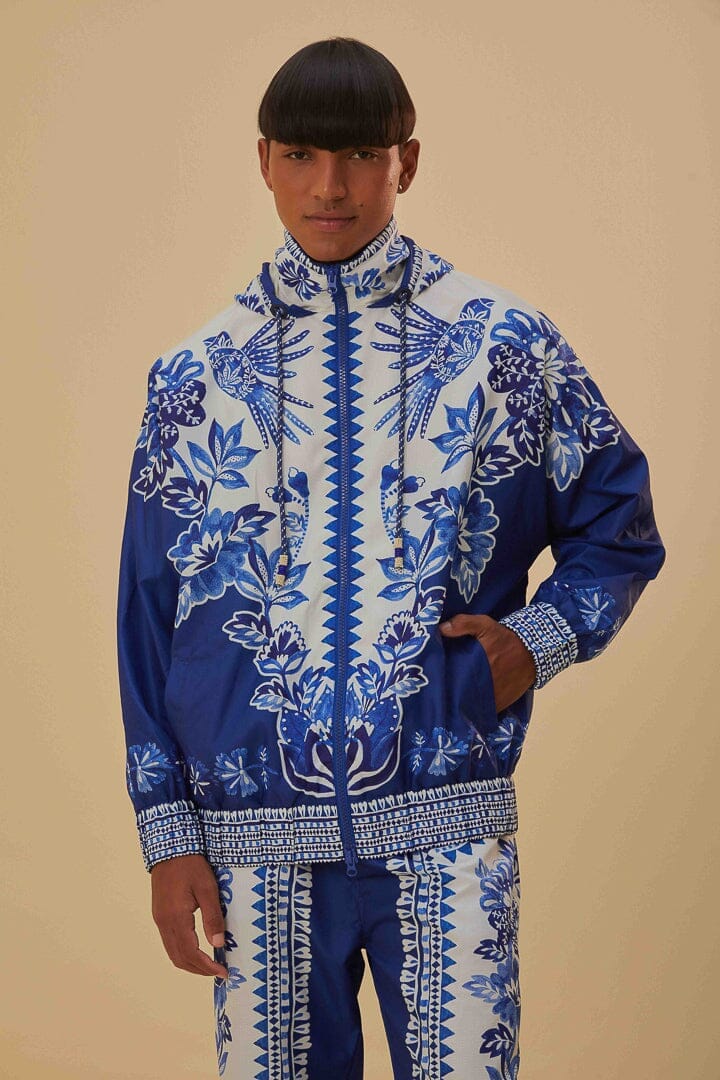 Flora Tapestry Muster Windbreaker Jacke