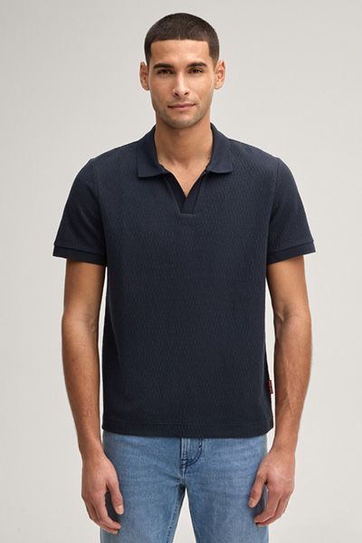 Joop! Jeans Pono Marineblau Strukturiertes Poloshirt Kurzarm