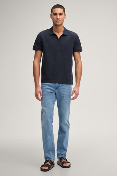 Joop! Jeans Pono Marineblau Strukturiertes Poloshirt Kurzarm