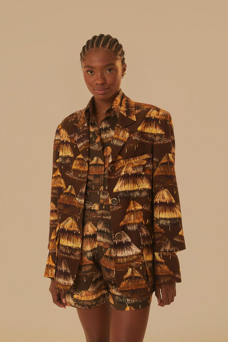 Blazer mit lockerem Print