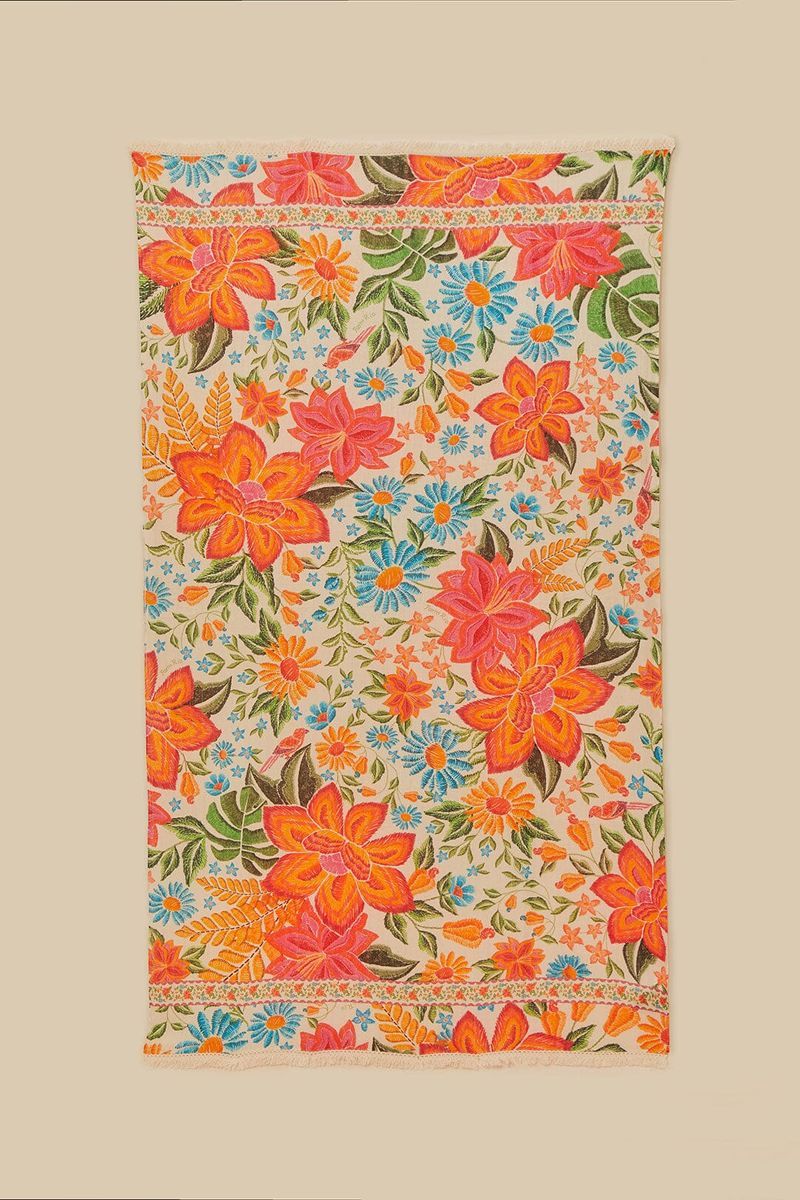Sarong aus Baumwollvoile mit Blumendruck