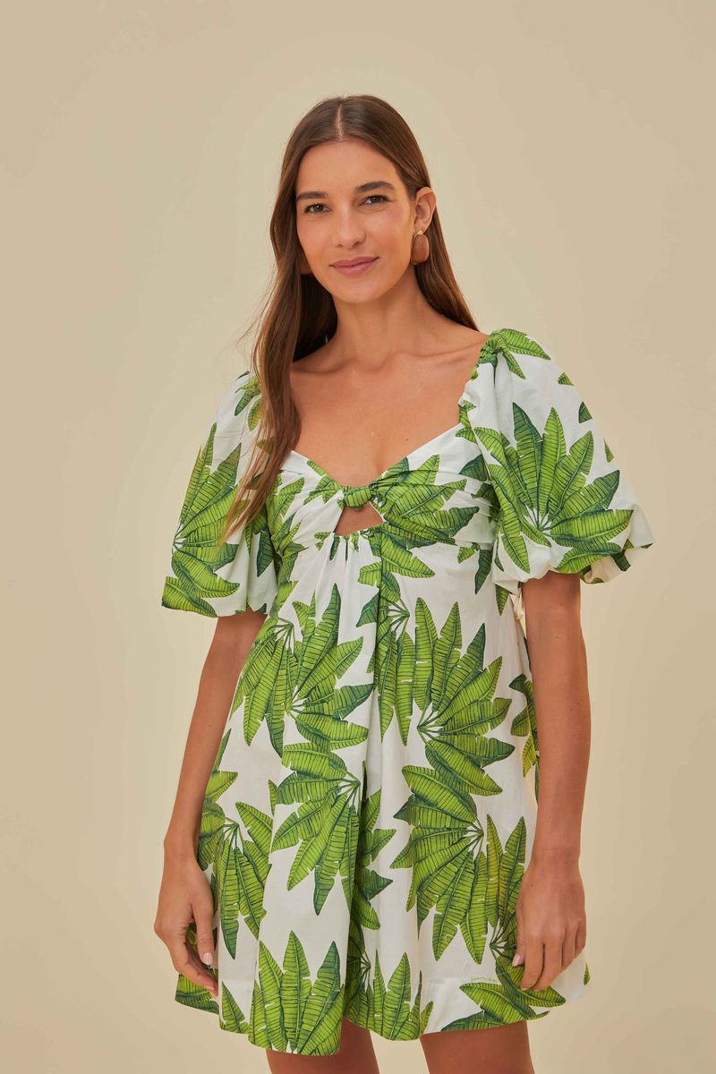 Mini-Kleid mit tropischem Palmenmuster