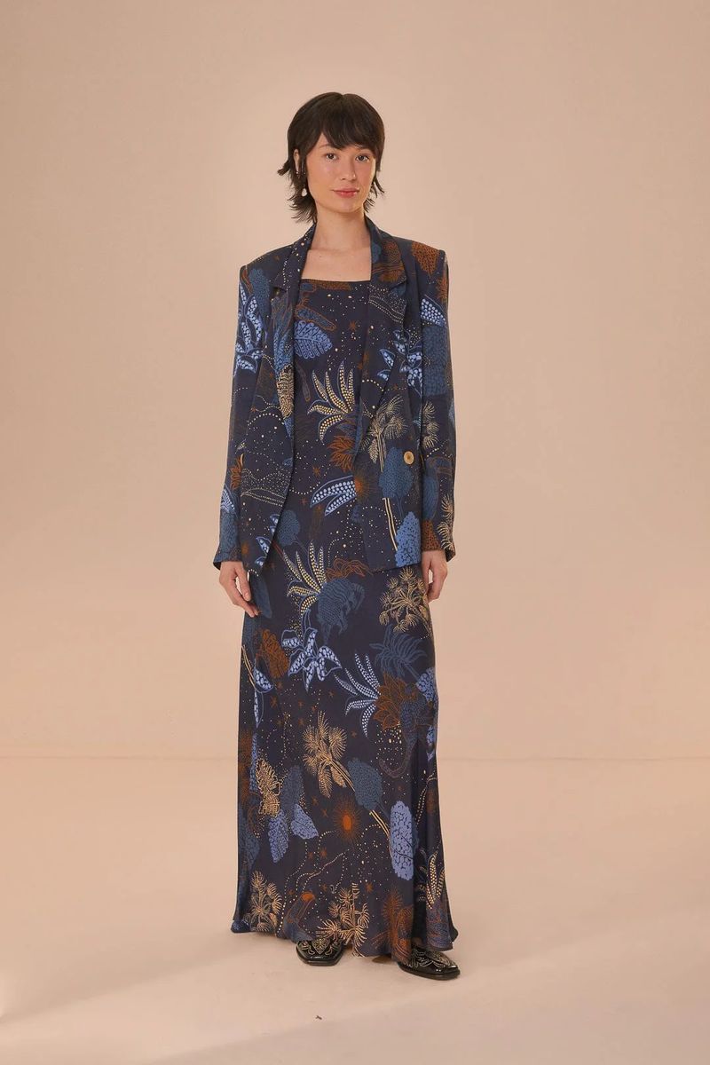 Nachtdschungel Slip Kleid mit Print
