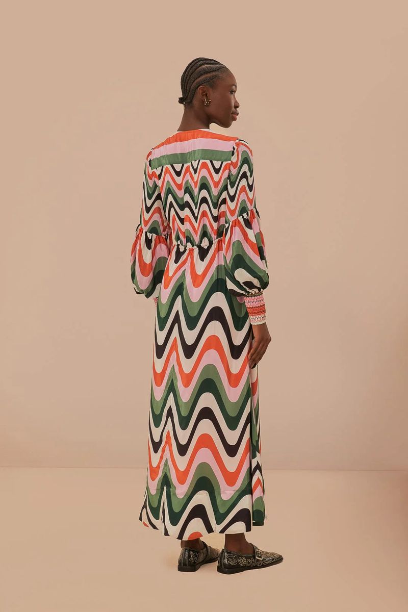 Lebhaftes Maxi-Kleid mit Farbverlauf