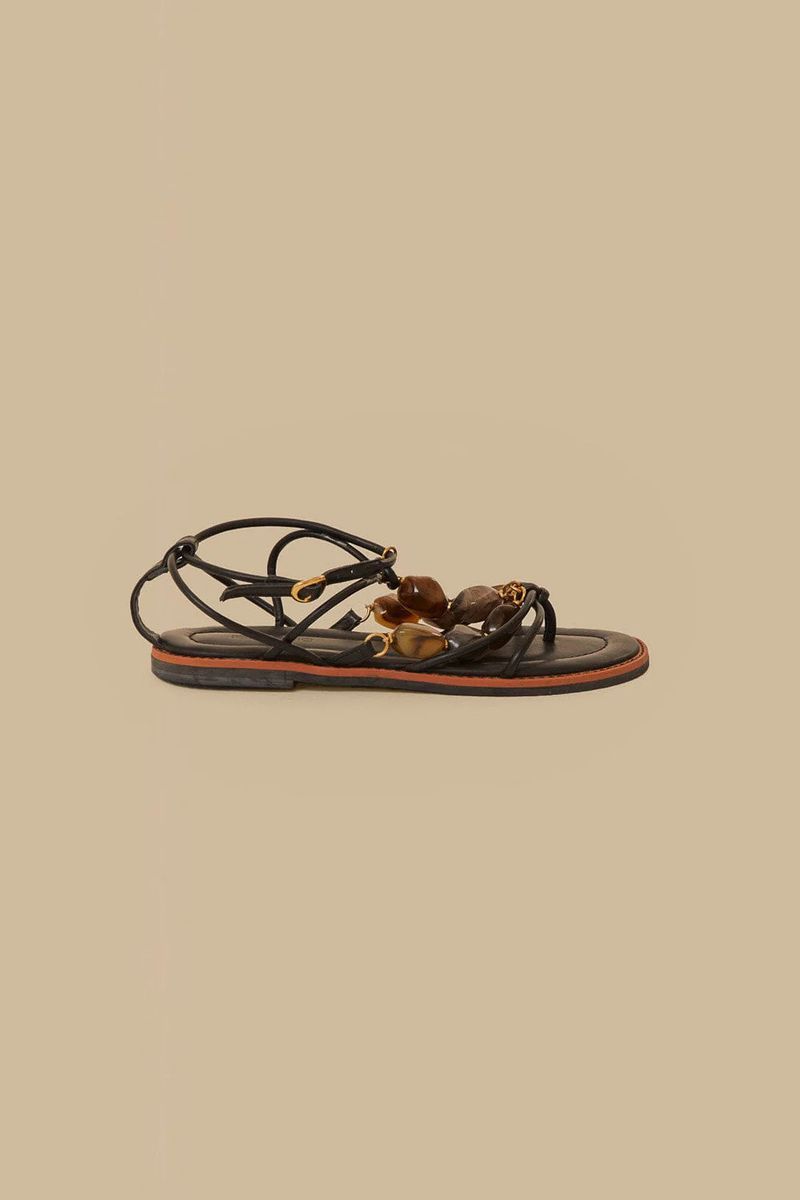 Schwarze Sandalen mit Strass und Riemchen