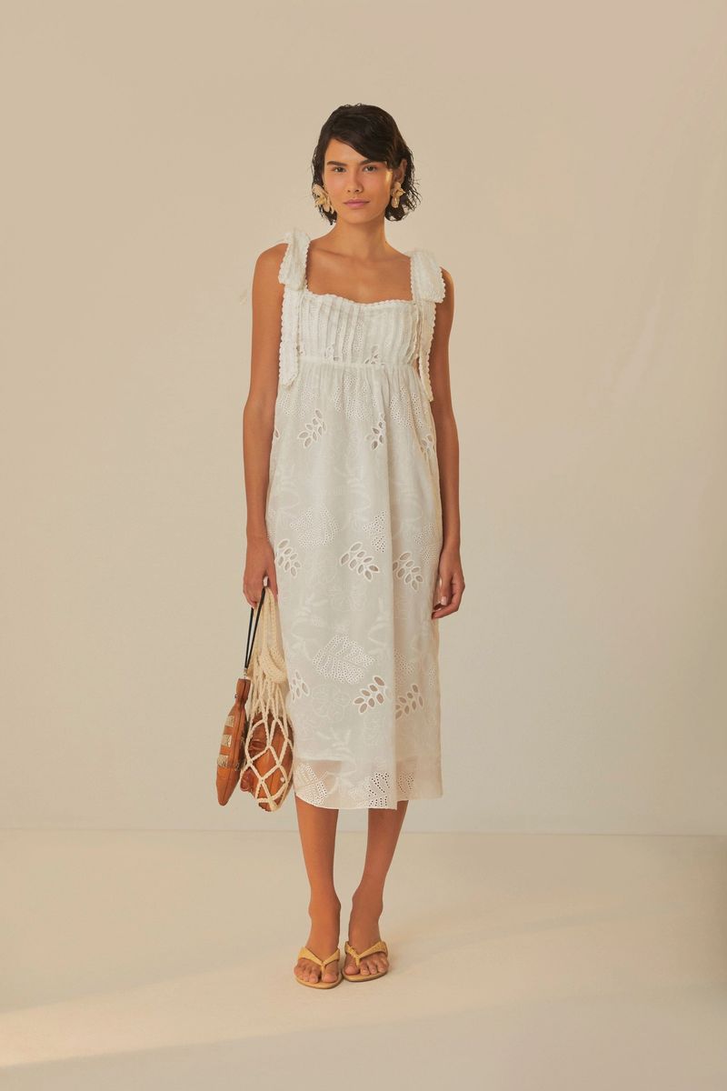 Midikleid mit Lochstickerei