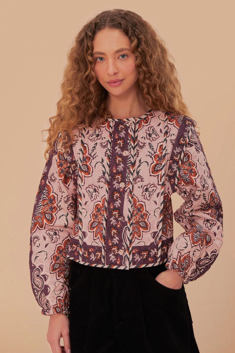 Langärmlige Jacke mit Gobelinmuster