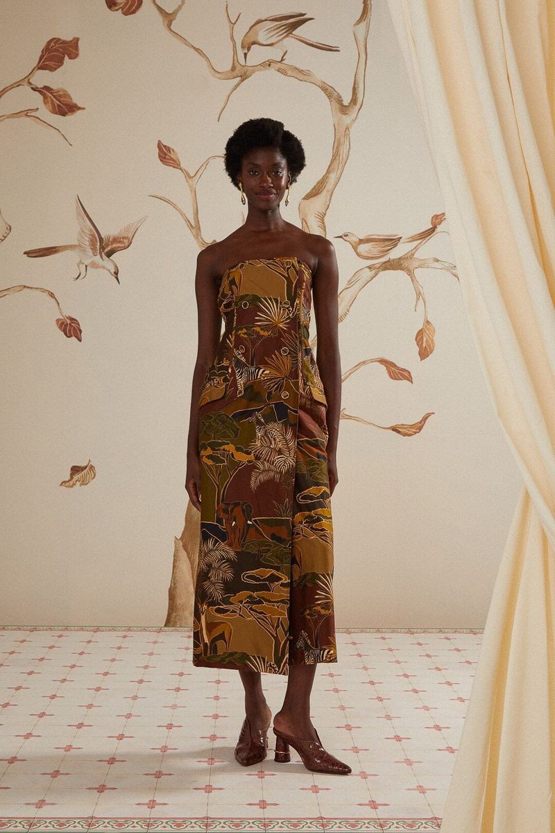 Ärmelloses Midi-Kleid mit Savannah-Print