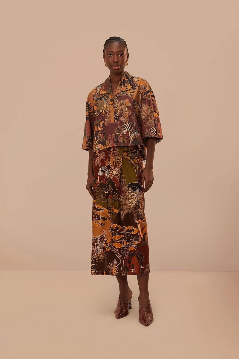 Savana Dream Karamellfarbene Utility-Bluse