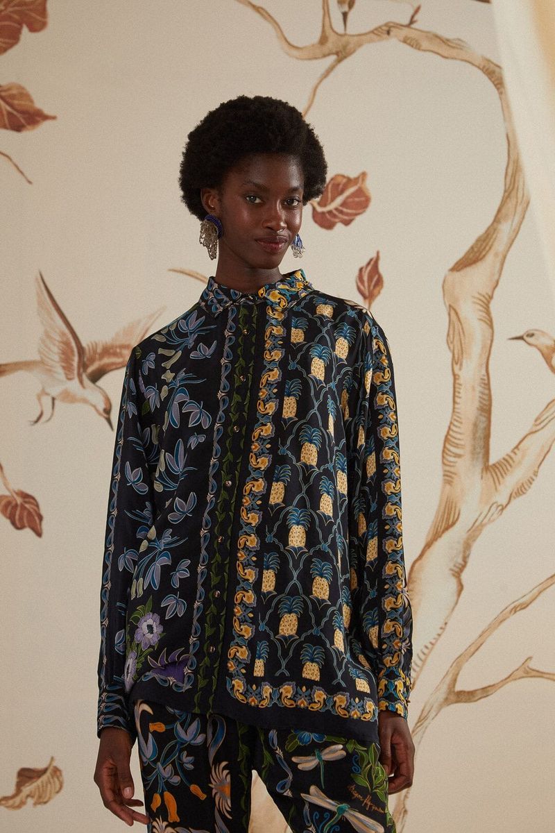 Hemd im botanischen Pyjama-Stil