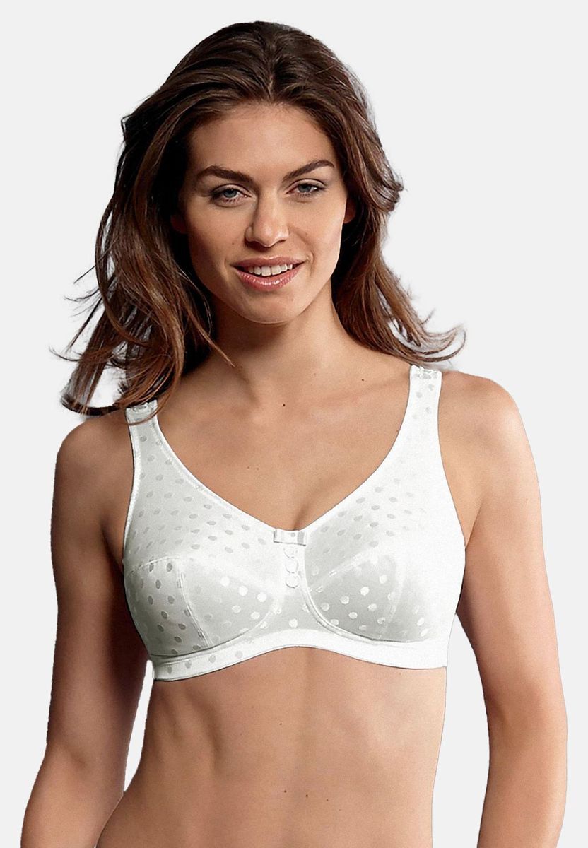 Bequemer bügelloser BH mit Stütze und Punktmuster