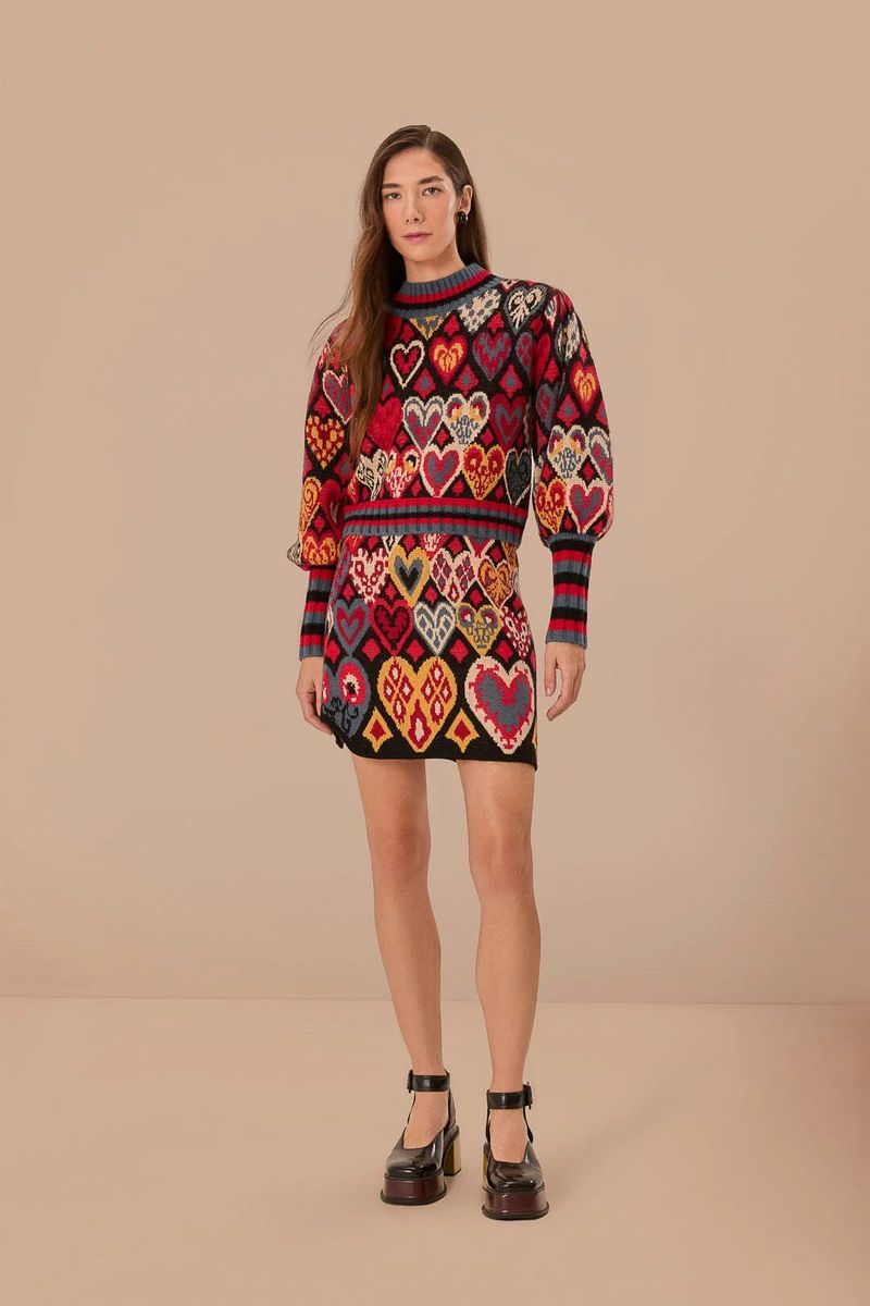 Hearts Ikat Strickpullover