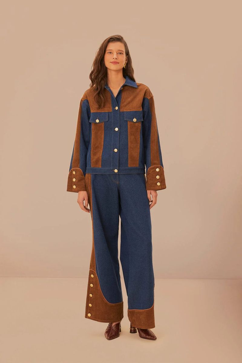Western-inspirierte Jeansjacke mit Cord