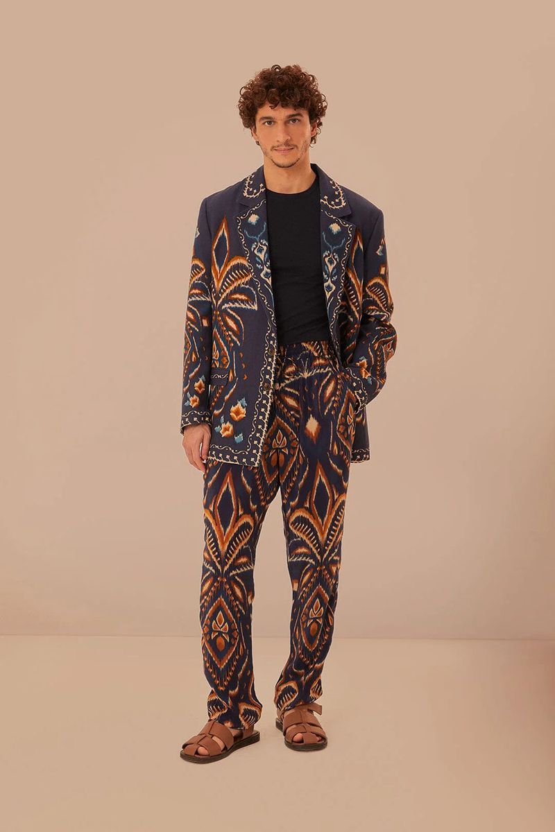 Hose mit Ikat-Print und Relaxed Fit