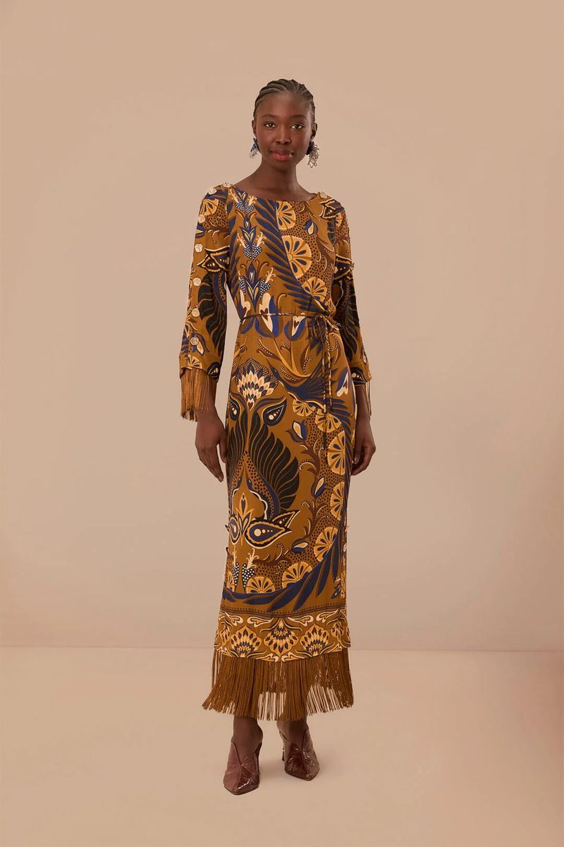 Heart Forest Viskose Maxikleid