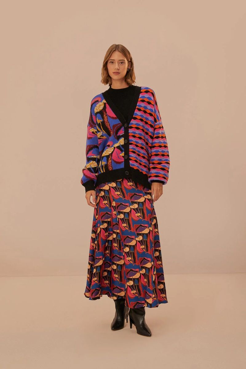 Verspielter Maxirock mit Pilzprint