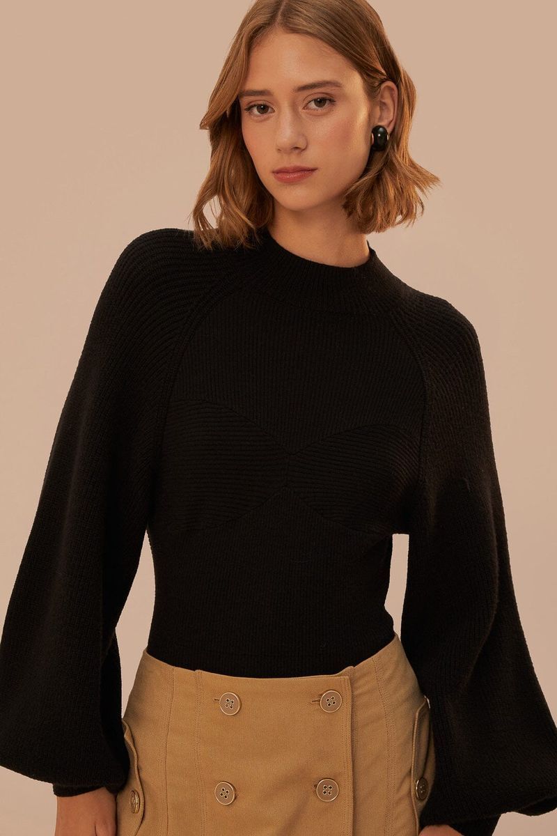 Eleganter schwarzer Strickbody