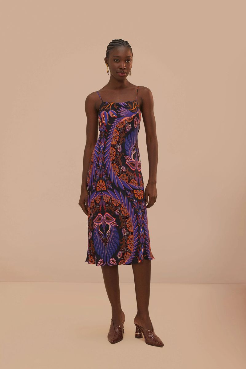 Ärmelloses Mini-Kleid mit exotischem Print