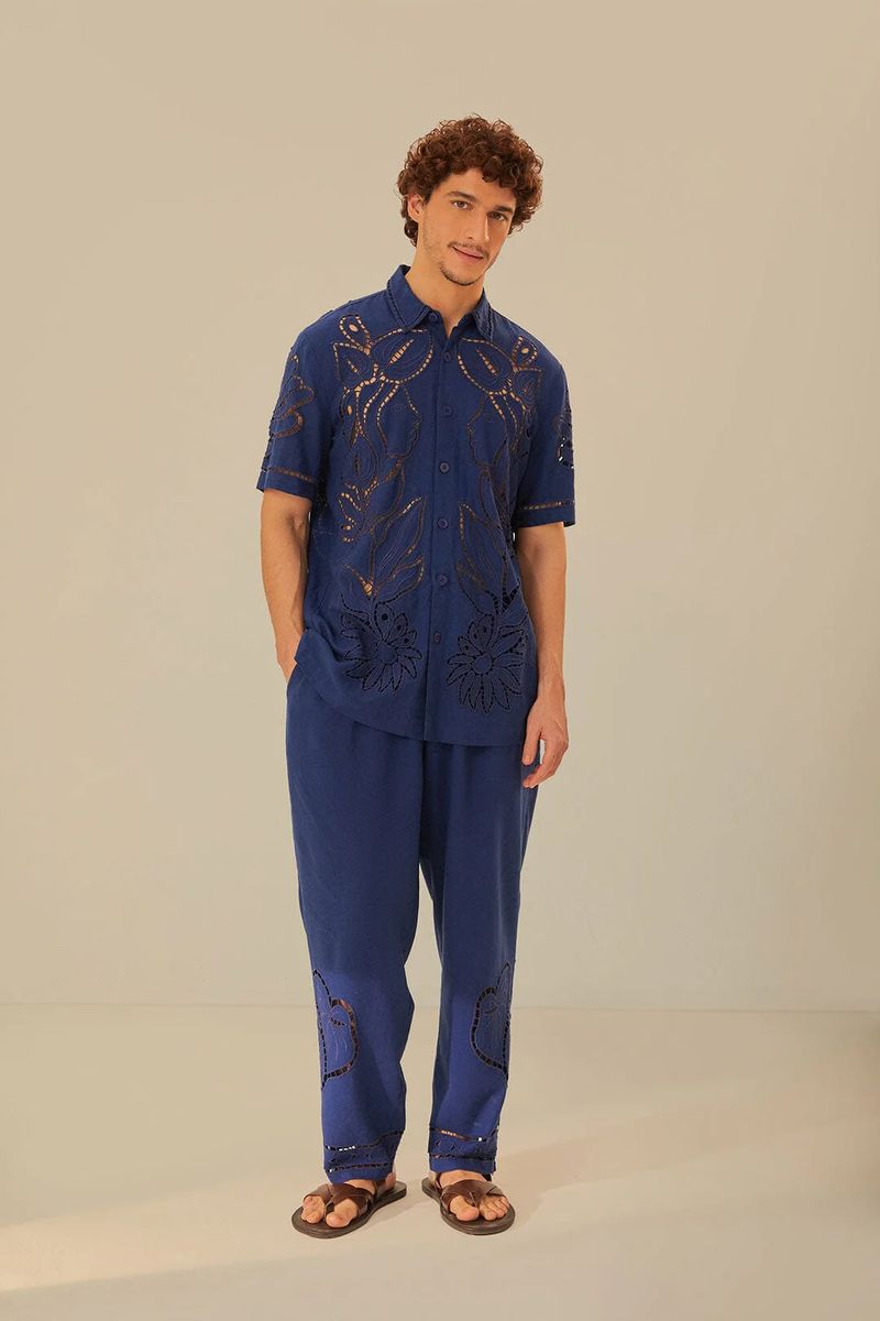 Richelieu bestickte Leinenhose
