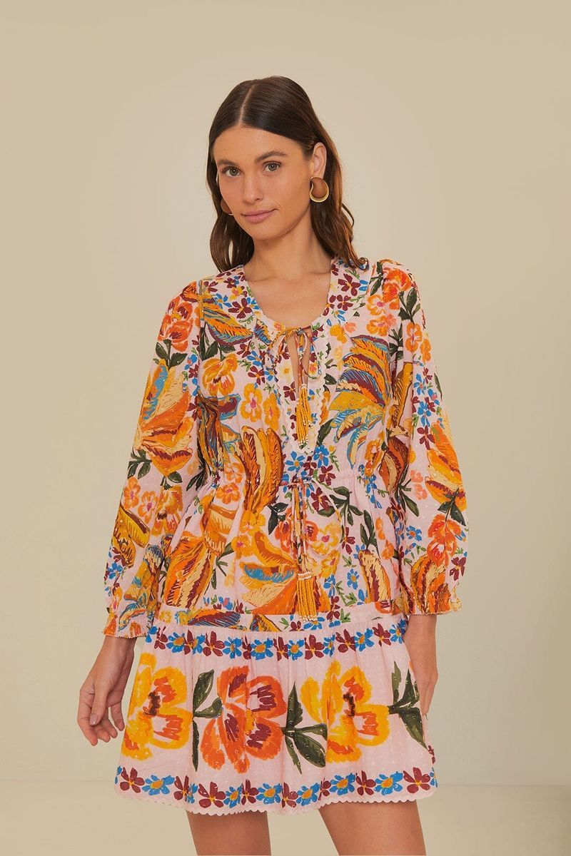 Geblümtes Mini Kleid