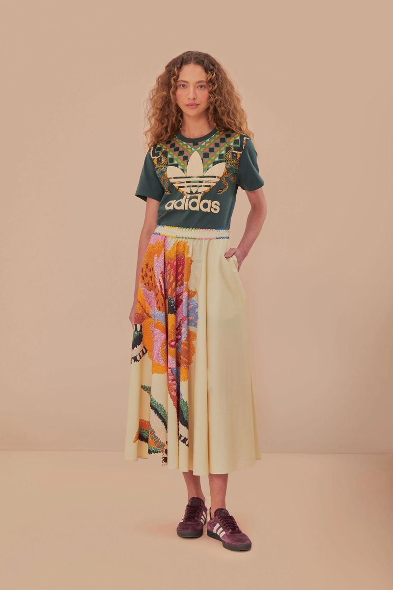 Tropischer Blumenmuster Maxi Rock