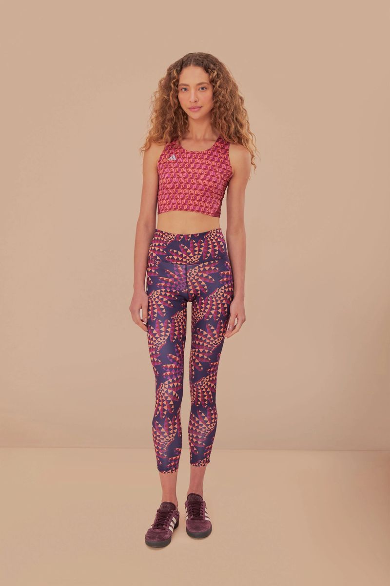 Geometrisch bedruckte, verkürzte Leggings