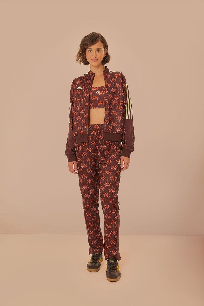 Sportliche Track Jacke mit Palmenmuster