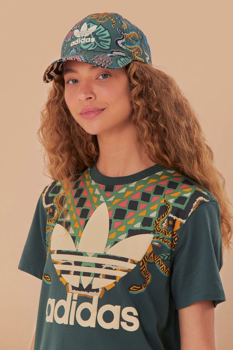 Grüne Baseballkappe mit Print Adidas Farm