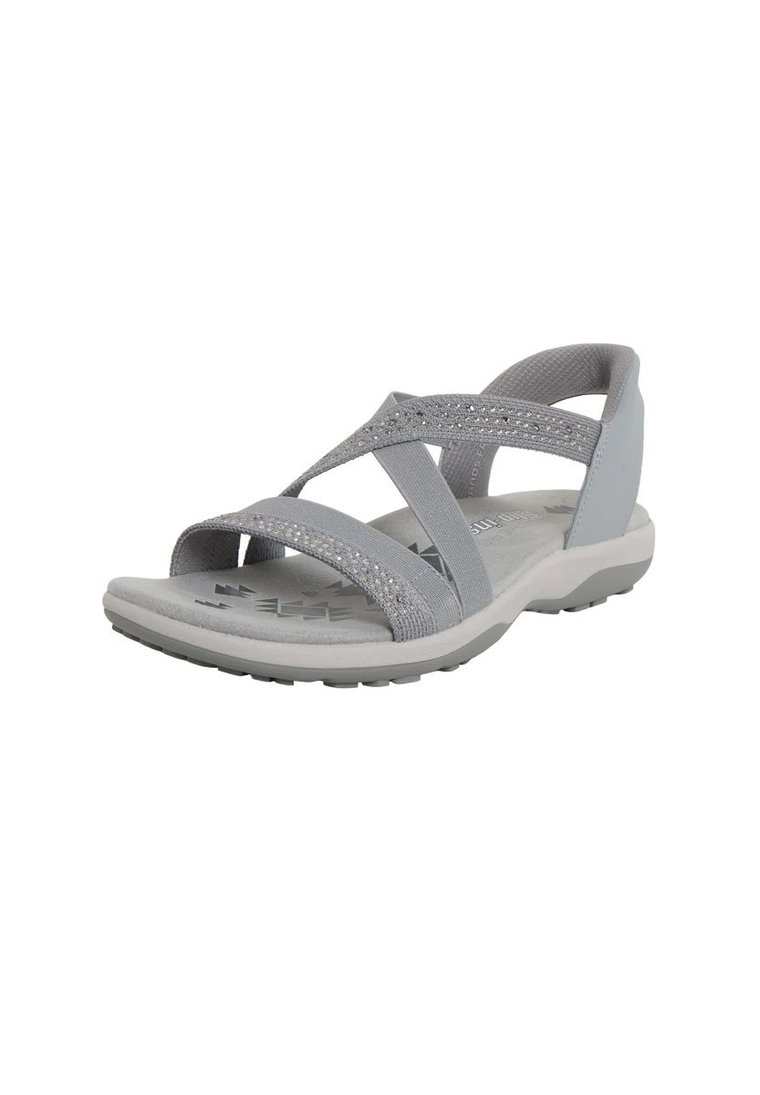 Graue Strass-Akzent-Sandalen zum Hineinschlüpfen