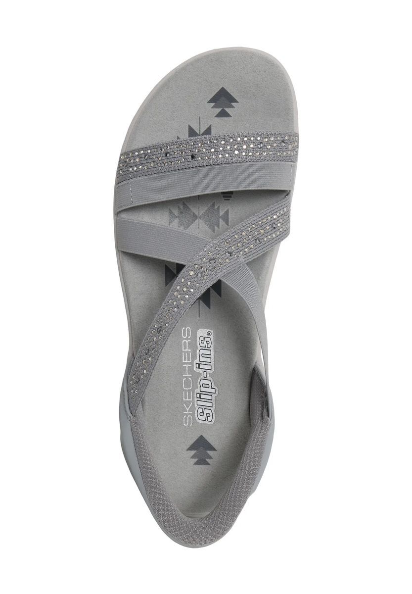 Graue Strass-Akzent-Sandalen zum Hineinschlüpfen