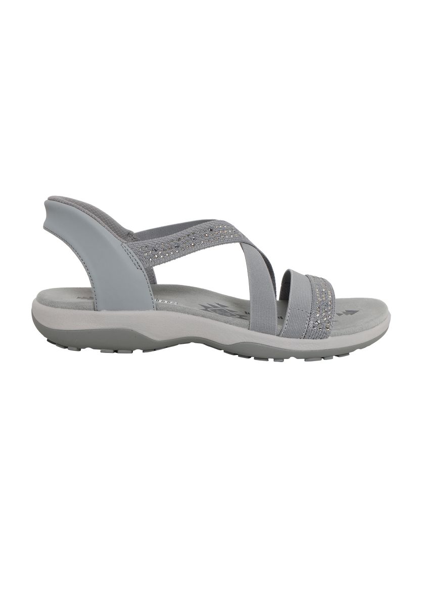 Graue Strass-Akzent-Sandalen zum Hineinschlüpfen