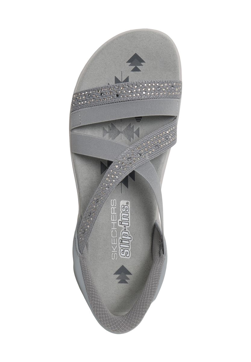 Graue Strass-Akzent-Sandalen zum Hineinschlüpfen