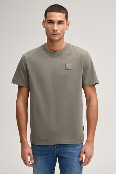 Joop Jeans Herren Lei Khaki T-Shirt mit Logo-Patch