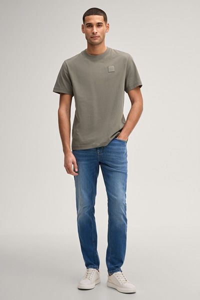 Joop Jeans Herren Lei Khaki T-Shirt mit Logo-Patch