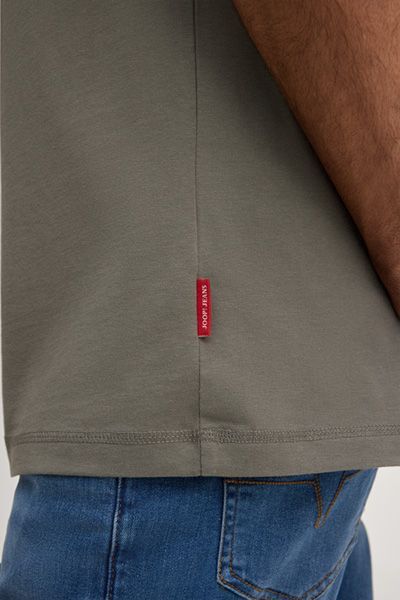 Joop Jeans Herren Lei Khaki T-Shirt mit Logo-Patch