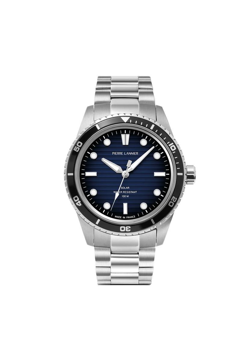 Herren Solarbetriebene Uhr mit blauem Zifferblatt